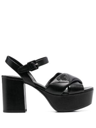 prada plateau sandalen schwarz|farfetch Prada shoes.